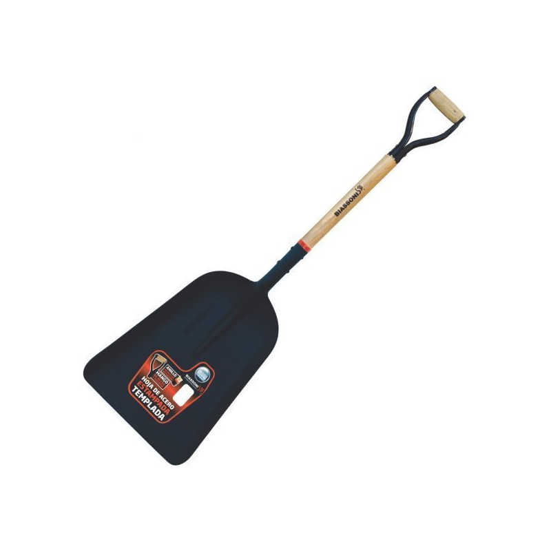 PALA ESTAMPADA CARBONERA LARGA CABO CORTO CON EMPUÑADURA DE MADERA