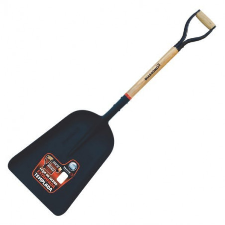 PALA ESTAMPADA CARBONERA LARGA CABO CORTO CON EMPUÑADURA DE MADERA